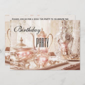 English High Tea Birthday Party Invitation (Front/Back)