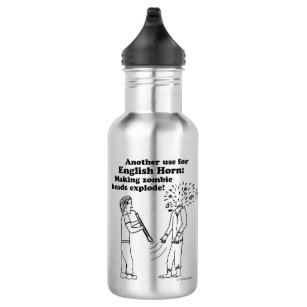 English Horn Makes Zombies Explode Stainless Steel Water Bottle