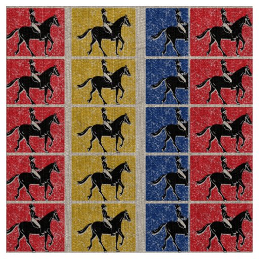 English Horse and Rider Fabric