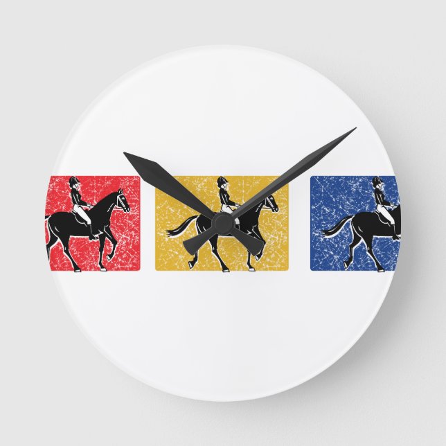 English Horse and Rider Round Clock (Front)