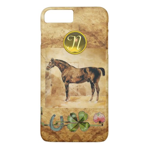 ENGLISH HORSE HORSESHOE AND SHAMROCK  MONOGRAM iPhone 8 PLUS7 PLUS CASE