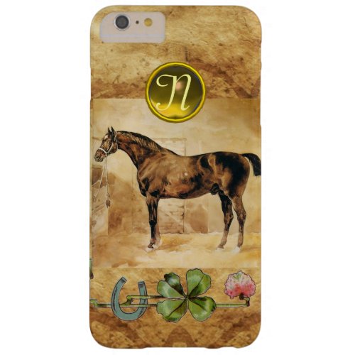 ENGLISH HORSE HORSESHOE AND SHAMROCK  MONOGRAM BARELY THERE iPhone 6 PLUS CASE