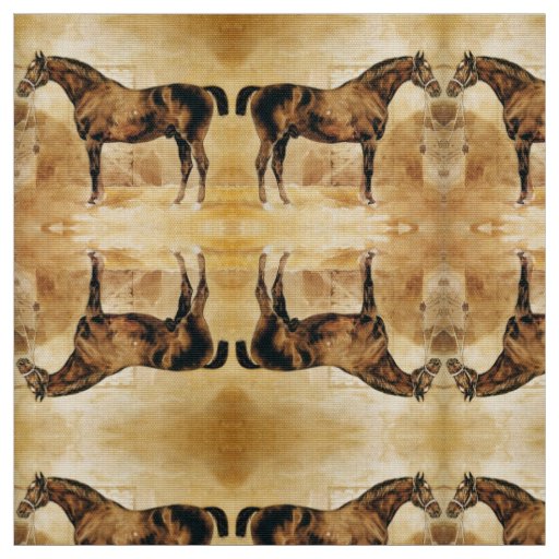 ENGLISH HORSE IN STABLE FABRIC