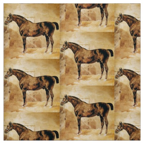 ENGLISH HORSE IN STABLE FABRIC