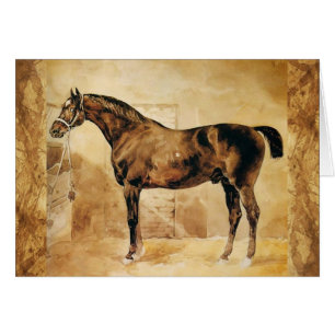 ENGLISH HORSE IN STABLE Parchment Cards