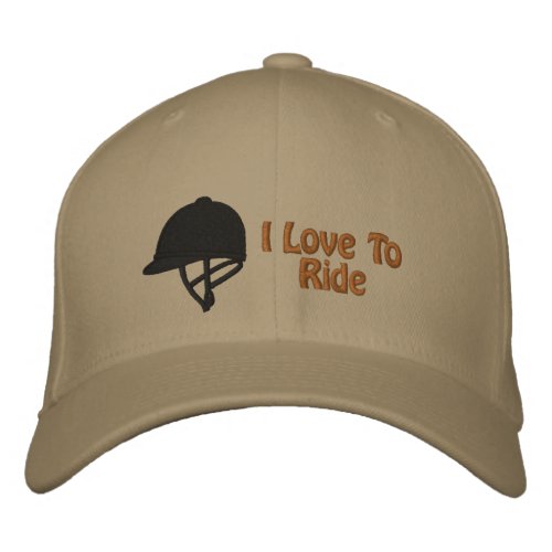 English Horseback Riding Helmet With Text Embroidered Baseball Cap