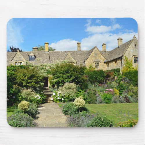 English house with flower garden mousepad