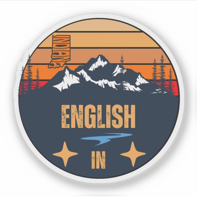 English, Indiana Sticker (Front)