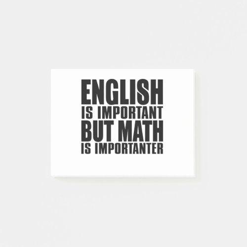 English is important but math is importanter post_it notes