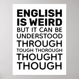 English is Weird Funny Grammar Poster