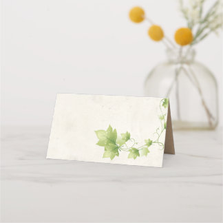 English Ivy Wedding Folded Place Card