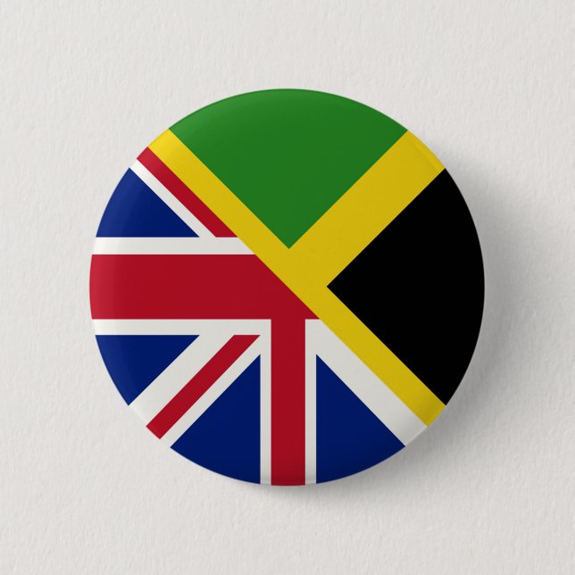 English Jamaican Flag | Half Jamaica England Flag Button (Front)