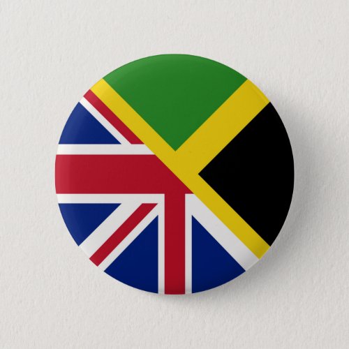 English Jamaican Flag  Half Jamaica England Flag Button