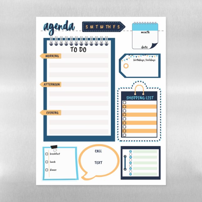 English Language Daily Agenda / Planner / Vocab Magnetic Dry Erase Sheet (Vertical)