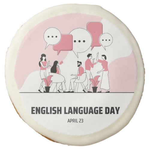 English Language Day Sugar Cookie