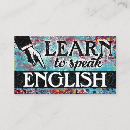 English Language Lessons Business Cards _ Blue Red