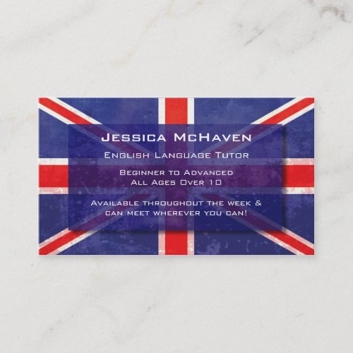 English Language Tutor Business Card