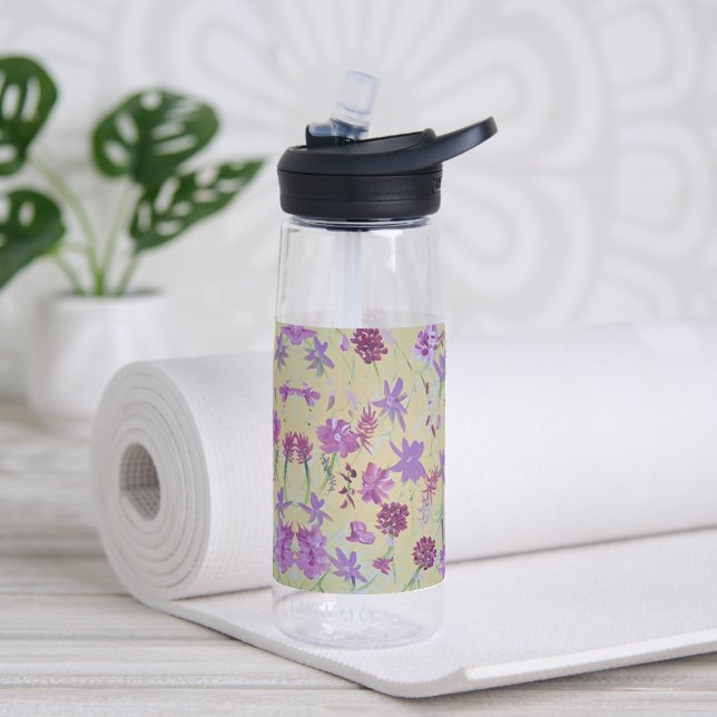 English Lavendar Floral Water Bottle (Yoga)