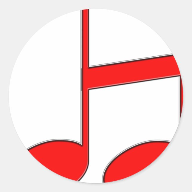 English Letter "H"  Created From Musical Notes Classic Round Sticker (Front)