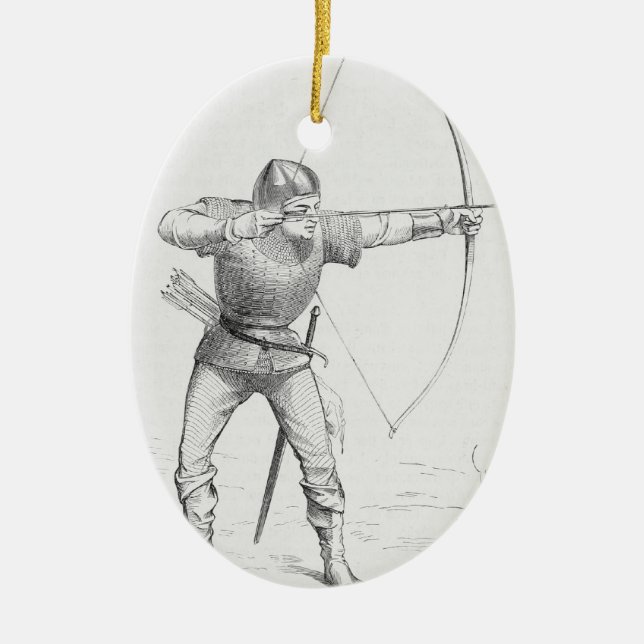 English Longbowman Ceramic Ornament (Front)