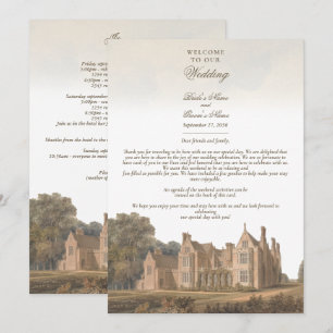 English Manor Chateau Villa Wedding Itinerary Program