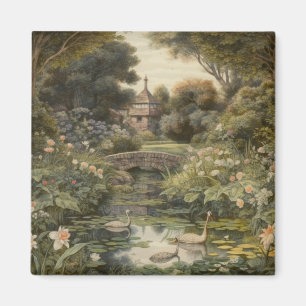 English Manor Swan Lake Heritage Miniature  Magnet