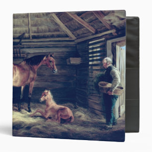 English Mare With Her Foals, 1833 3 Ring Binder