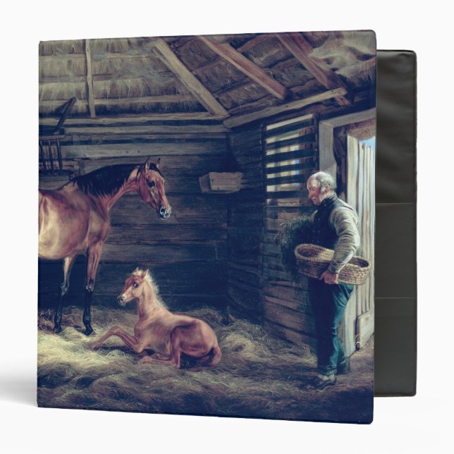English Mare With Her Foals, 1833 3 Ring Binder (Front/Inside)