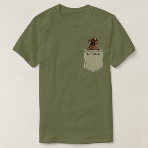 English Mastiff Army Green Custom Pet T_Shirt