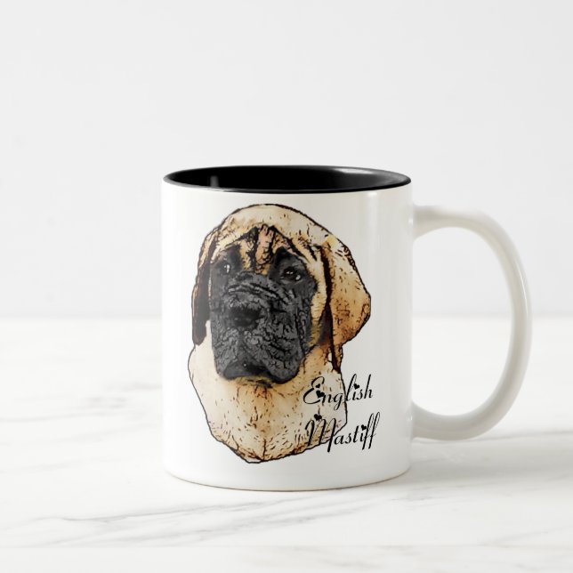 English Mastiff Art Gifts Two-Tone Coffee Mug (Right)