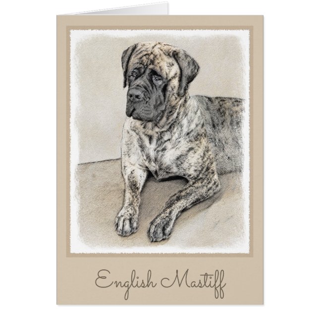 English Mastiff (Brindle) Painting - Dog Art (Front)