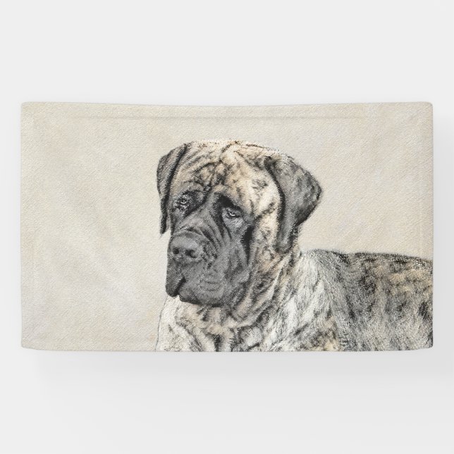 English Mastiff (Brindle) Painting - Dog Art Banner (Horizontal)