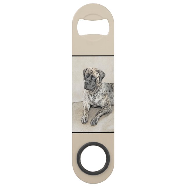 English Mastiff (Brindle) Painting - Dog Art Bar Key (Back)