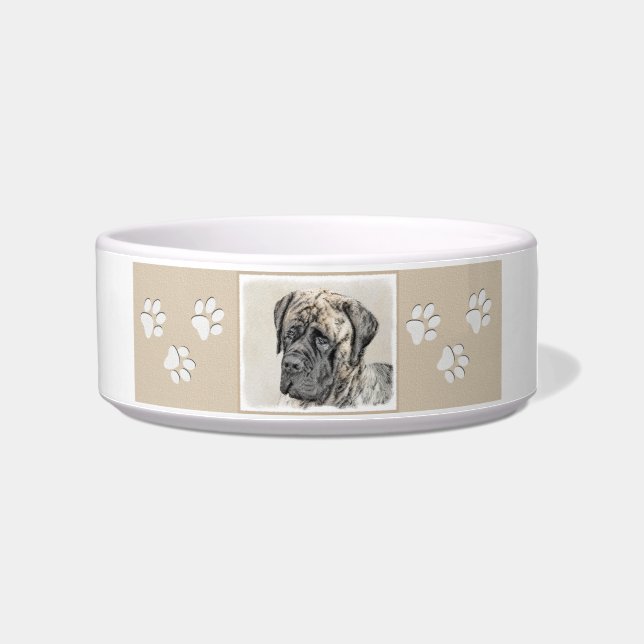 English Mastiff (Brindle) Painting - Dog Art Bowl (Right)