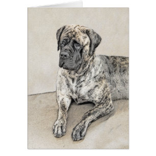 English Mastiff (Brindle) Painting - Dog Art Cards