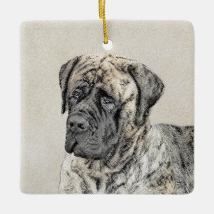 English Mastiff (Brindle) Painting - Dog Art Ceramic Ornament