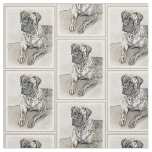 English Mastiff Brindle Painting _ Dog Art Fabric