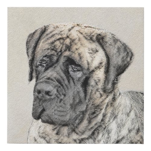 English Mastiff Brindle Painting _ Dog Art Faux Canvas Print