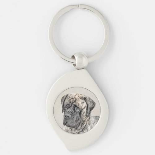 English Mastiff Brindle Painting _ Dog Art Keychain
