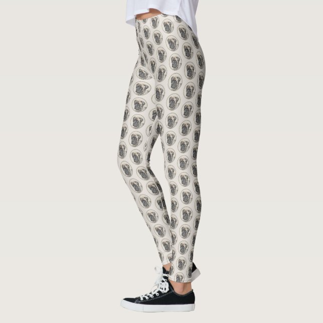 English Mastiff (Brindle) Painting - Dog Art Leggings (Left)