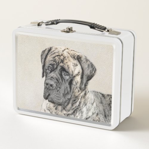 English Mastiff Brindle Painting _ Dog Art Metal Lunch Box