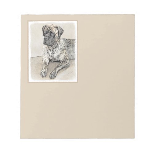 English Mastiff Brindle Painting _ Dog Art Notepad