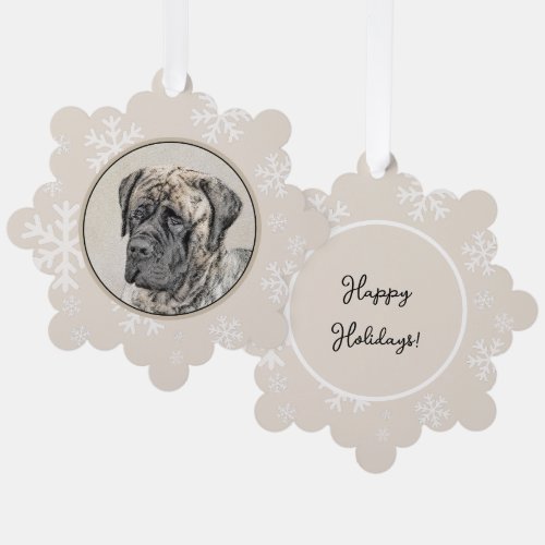 English Mastiff Brindle Painting _ Dog Art Ornament Card