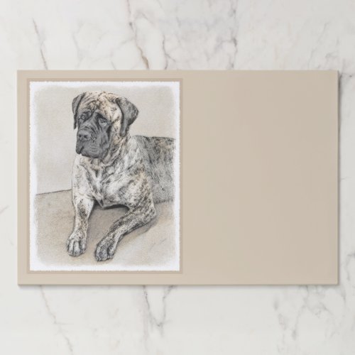 English Mastiff Brindle Painting _ Dog Art Paper Pad