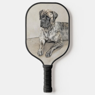 English Mastiff (Brindle) Painting - Dog Art Pickleball Paddle