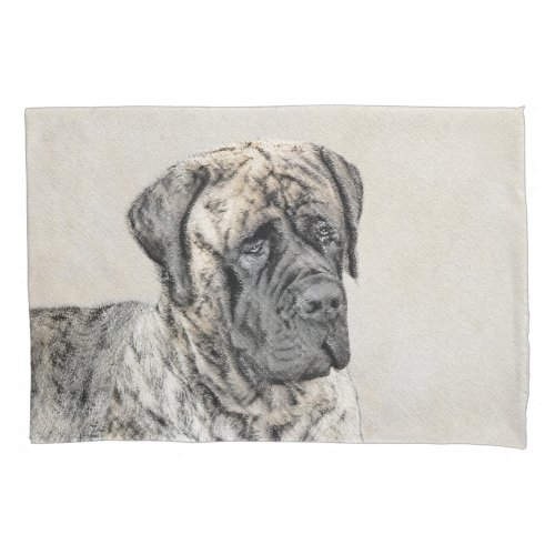 English Mastiff Brindle Painting _ Dog Art Pillow Case