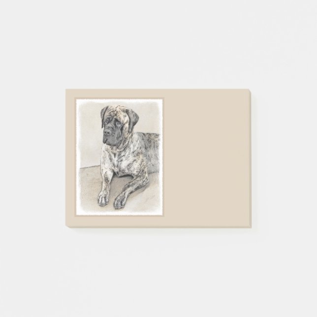 English Mastiff (Brindle) Painting - Dog Art Post-it Notes (Front)