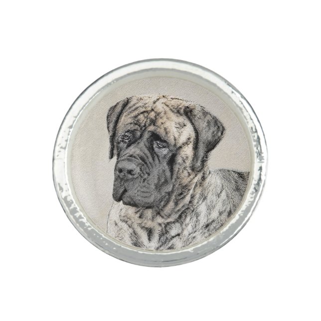 English Mastiff (Brindle) Painting - Dog Art Ring (Front)