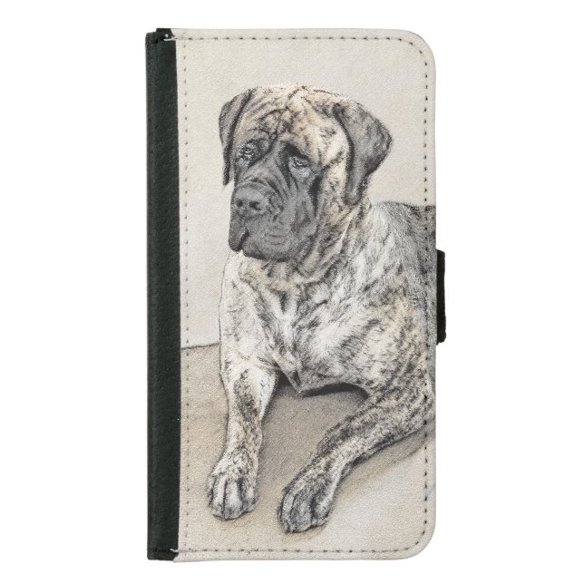 English Mastiff (Brindle) Painting - Dog Art Samsung Galaxy Wallet Case (Front)