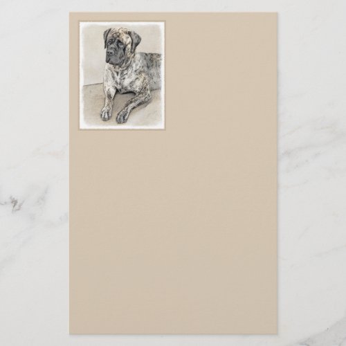 English Mastiff Brindle Painting _ Dog Art Stationery